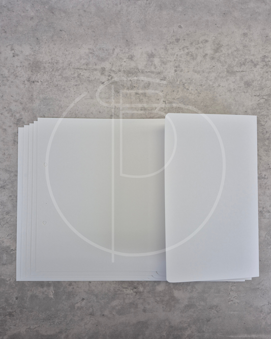 Einlegeblätter Blanco mit gerader Klappe