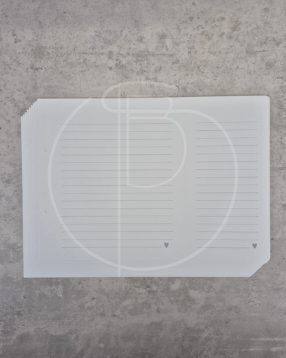 Einlegeblätter liniert für Ringbuch