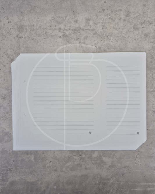 Einlegeblätter liniert für Ringbuch