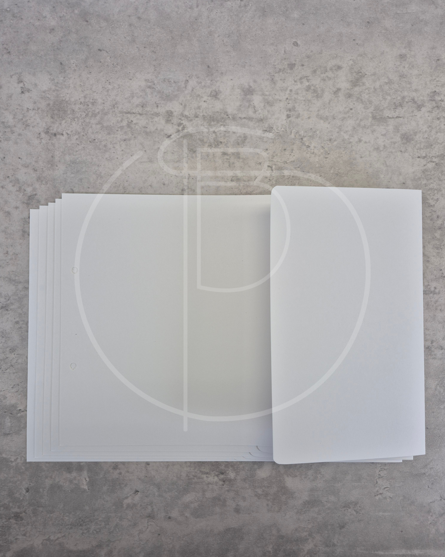 Einlegeblätter Blanco mit gerader Klappe