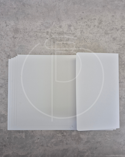 Einlegeblätter Blanco mit gerader Klappe