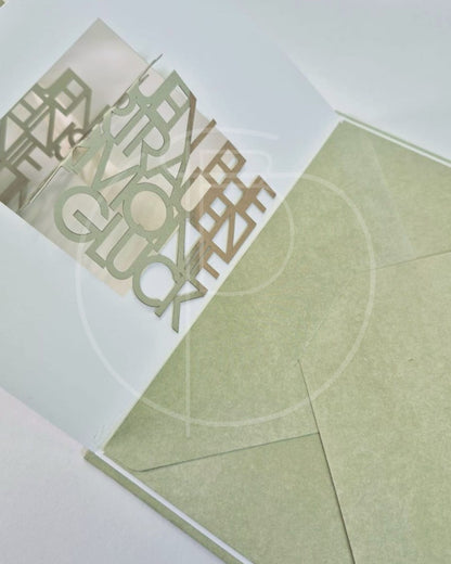 Leporello Hochzeit grün/gold